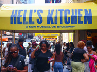 People gathered after 'Hell's Kitchen' musical show in Shubert Theatre on Broadway, New York, United States of America on July 13th, 2024....