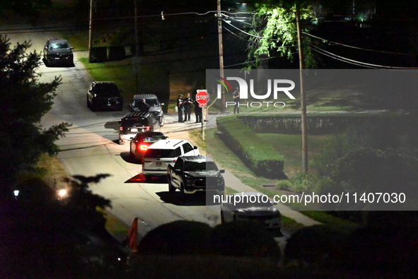 Heavy police presence is occurring outside the home of 20-year-old Thomas Matthew Crooks on Milford Drive in Bethel Park, Pennsylvania, Unit...