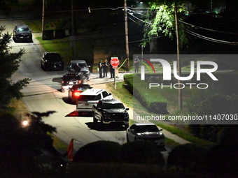 Heavy police presence is occurring outside the home of 20-year-old Thomas Matthew Crooks on Milford Drive in Bethel Park, Pennsylvania, Unit...