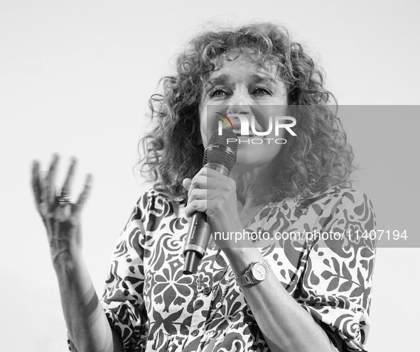 Valeria Golino is attending the 70th Taormina Film Festival in Taormina, Italy, on July 14, 2024. 