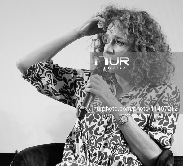 Valeria Golino is attending the 70th Taormina Film Festival in Taormina, Italy, on July 14, 2024. 