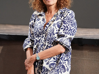 Valeria Golino is attending the 70th Taormina Film Festival in Taormina, Italy, on July 14, 2024. (