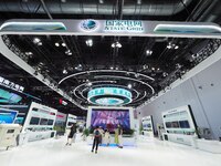 Visitors are visiting the booth of State Grid at the 26th China Beijing International Science and Technology Industry Expo in Beijing, China...