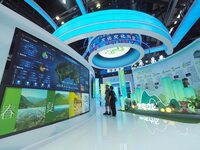 Visitors are visiting the 26th China Beijing International Science and Technology Industry Expo in Beijing, China, on July 14, 2024. (