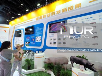 Visitors are visiting the 26th China Beijing International Science and Technology Industry Expo in Beijing, China, on July 14, 2024. (