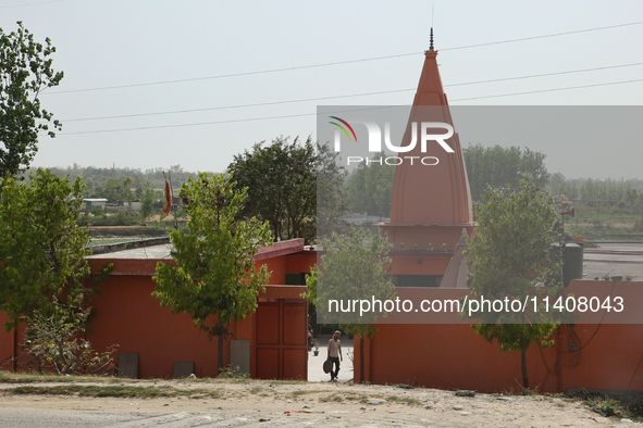 A Hindu temple is standing in Najibabad, Uttar Pradesh, India, on April 19, 2024. 