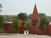 A Hindu temple is standing in Najibabad, Uttar Pradesh, India, on April 19, 2024. (