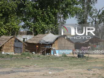 Homes belonging to poor farmers are standing in Najibabad, Uttar Pradesh, India, on April 19, 2024. (