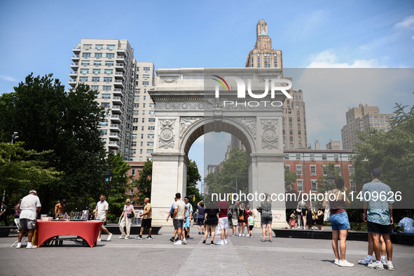 The Washington Square Arch in Washington Square Park in New York City, United States of America on July 5th, 2024. 