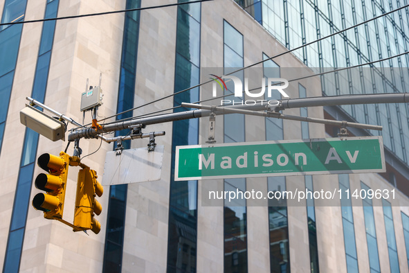 Madison Avenue sign in New York City, United States of America on July 5th, 2024. 