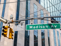 Madison Avenue sign in New York City, United States of America on July 5th, 2024. (