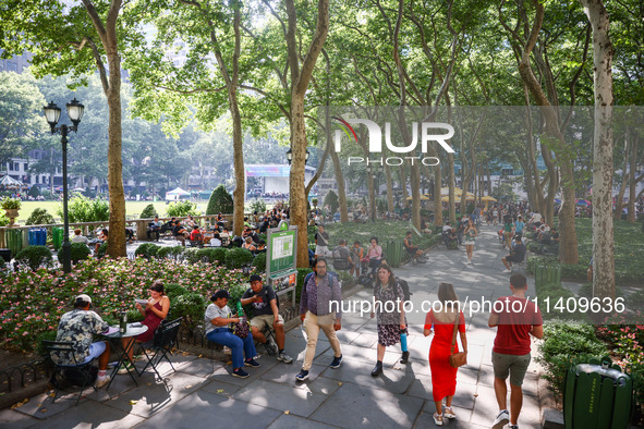 Summer in Bryant Park in Manhattan, New York City, United States of America on July 5th, 2024. 