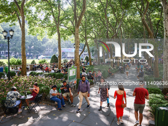 Summer in Bryant Park in Manhattan, New York City, United States of America on July 5th, 2024. (