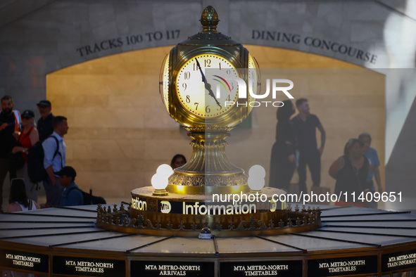 Main Concourse clock inside Grand Central Terminal in New York City, United States of America on July 5th, 2024. 