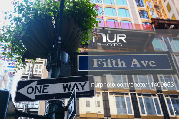 Fifth Avenue sign in New York City, United States of America on July 5th, 2024. 