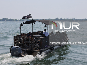 A water taxi is traveling along Lake Ontario in Toronto, Ontario, Canada, on July 13, 2024. (