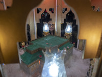 A young woman is looking at a religious symbol during a religious rally to commemorate Tasoua, in Dolatabad neighborhood in southern Tehran,...