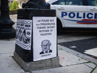 Anti Benjamin Netanyahu poster is seen on a street during NATO Summit in Washington, DC in the United States of America on July 9th, 2024. (