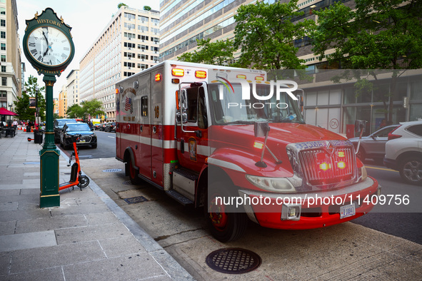 Fire ambulance in Washington, DC in the United States of America on July 9th, 2024. 