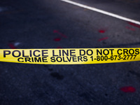 'Police Line Do Not Cross' is seen on a street in Washington, DC in the United States of America on July 9th, 2024. (