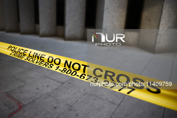 'Police Line Do Not Cross' is seen on a street in Washington, DC in the United States of America on July 9th, 2024. 