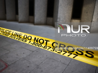 'Police Line Do Not Cross' is seen on a street in Washington, DC in the United States of America on July 9th, 2024. (