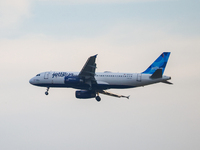 JetBlue airplane is seen flying over Washington, DC in the United States of America on July 9th, 2024. (