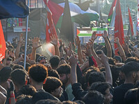 Thousands of Shia Muslims are attending the mourning procession to commemorate the martyrdom of Prophet Muhammad's grandson Imam Hussein (Hu...