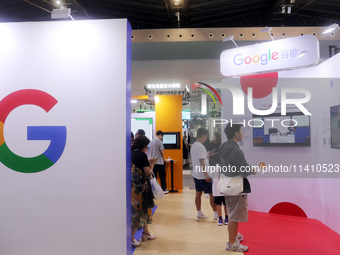 Visitors are visiting the Google booth at 2024WAIC in Shanghai, China, on July 7, 2024. According to the Wall Street Journal, on July 15, 20...