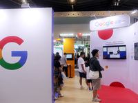 Visitors are visiting the Google booth at 2024WAIC in Shanghai, China, on July 7, 2024. According to the Wall Street Journal, on July 15, 20...