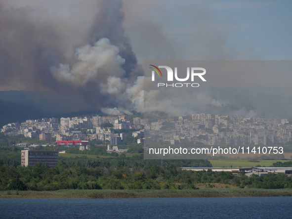 A big smoke is being seen over the Black Sea town of Varna, some 450 km (280 miles) northeast of the capital Sofia, in Varna, Bulgaria, on J...