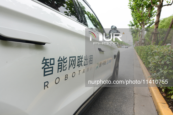 A general view is showing Luobo Kuai Pao, the Baidu Robotaxi, launching test runs in the Jiading area of Shanghai, China, on July 15, 2024. 