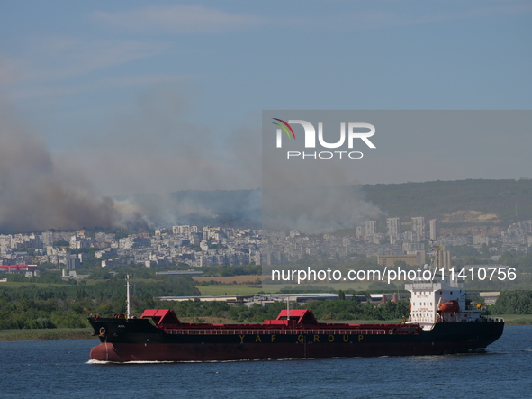 A big smoke is being seen over the Black Sea town of Varna, some 450 km (280 miles) northeast of the capital Sofia, in Varna, Bulgaria, on J...