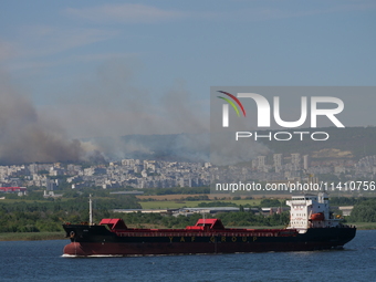 A big smoke is being seen over the Black Sea town of Varna, some 450 km (280 miles) northeast of the capital Sofia, in Varna, Bulgaria, on J...