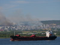 A big smoke is being seen over the Black Sea town of Varna, some 450 km (280 miles) northeast of the capital Sofia, in Varna, Bulgaria, on J...