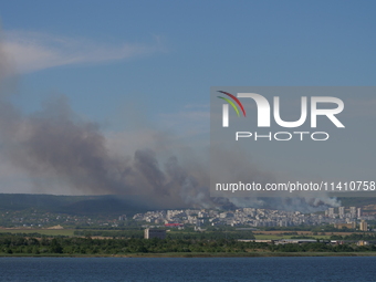 A big smoke is being seen over the Black Sea town of Varna, some 450 km (280 miles) northeast of the capital Sofia, in Varna, Bulgaria, on J...