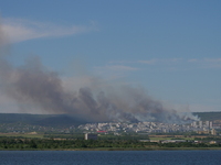 A big smoke is being seen over the Black Sea town of Varna, some 450 km (280 miles) northeast of the capital Sofia, in Varna, Bulgaria, on J...