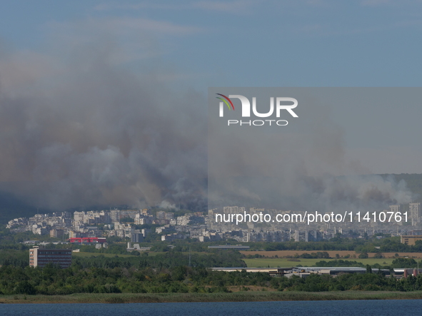 A big smoke is being seen over the Black Sea town of Varna, some 450 km (280 miles) northeast of the capital Sofia, in Varna, Bulgaria, on J...