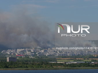 A big smoke is being seen over the Black Sea town of Varna, some 450 km (280 miles) northeast of the capital Sofia, in Varna, Bulgaria, on J...