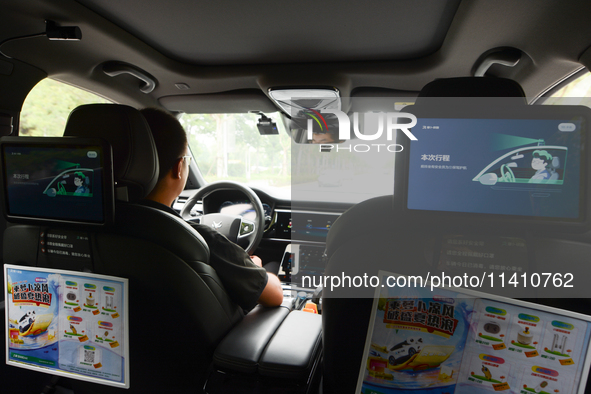 A general view is showing Luobo Kuai Pao, the Baidu Robotaxi, launching test runs in the Jiading area of Shanghai, China, on July 15, 2024. 