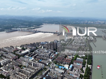 The Gezhouba Dam Water Conservancy Key project of the Yangtze River is opening to release floodwater in Yichang, Hubei province, China, on J...