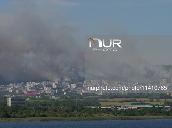 A big smoke is being seen over the Black Sea town of Varna, some 450 km (280 miles) northeast of the capital Sofia, in Varna, Bulgaria, on J...