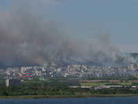 A big smoke is being seen over the Black Sea town of Varna, some 450 km (280 miles) northeast of the capital Sofia, in Varna, Bulgaria, on J...