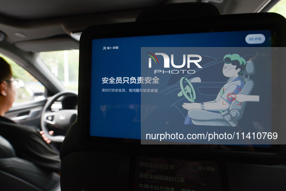 A general view is showing Luobo Kuai Pao, the Baidu Robotaxi, launching test runs in the Jiading area of Shanghai, China, on July 15, 2024. 