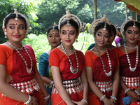 Artists are waiting to perform on the last day of the week-long celebration of Rath Yatra, or chariot procession, in Kolkata, India, on July...