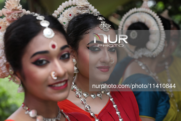 Artists are waiting to perform on the last day of the week-long celebration of Rath Yatra, or chariot procession, in Kolkata, India, on July...