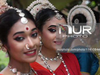 Artists are waiting to perform on the last day of the week-long celebration of Rath Yatra, or chariot procession, in Kolkata, India, on July...