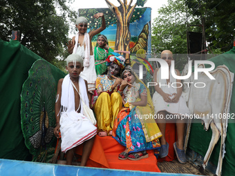 Artists are dressing as Hindu God and Goddess as they are performing on the last day of the week-long celebration of Lord Jagannath's ''Rath...