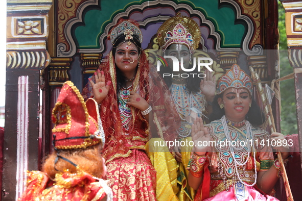 Artists are dressing as Hindu God and Goddess as they are performing on the last day of the week-long celebration of Lord Jagannath's ''Rath...