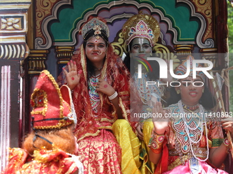 Artists are dressing as Hindu God and Goddess as they are performing on the last day of the week-long celebration of Lord Jagannath's ''Rath...